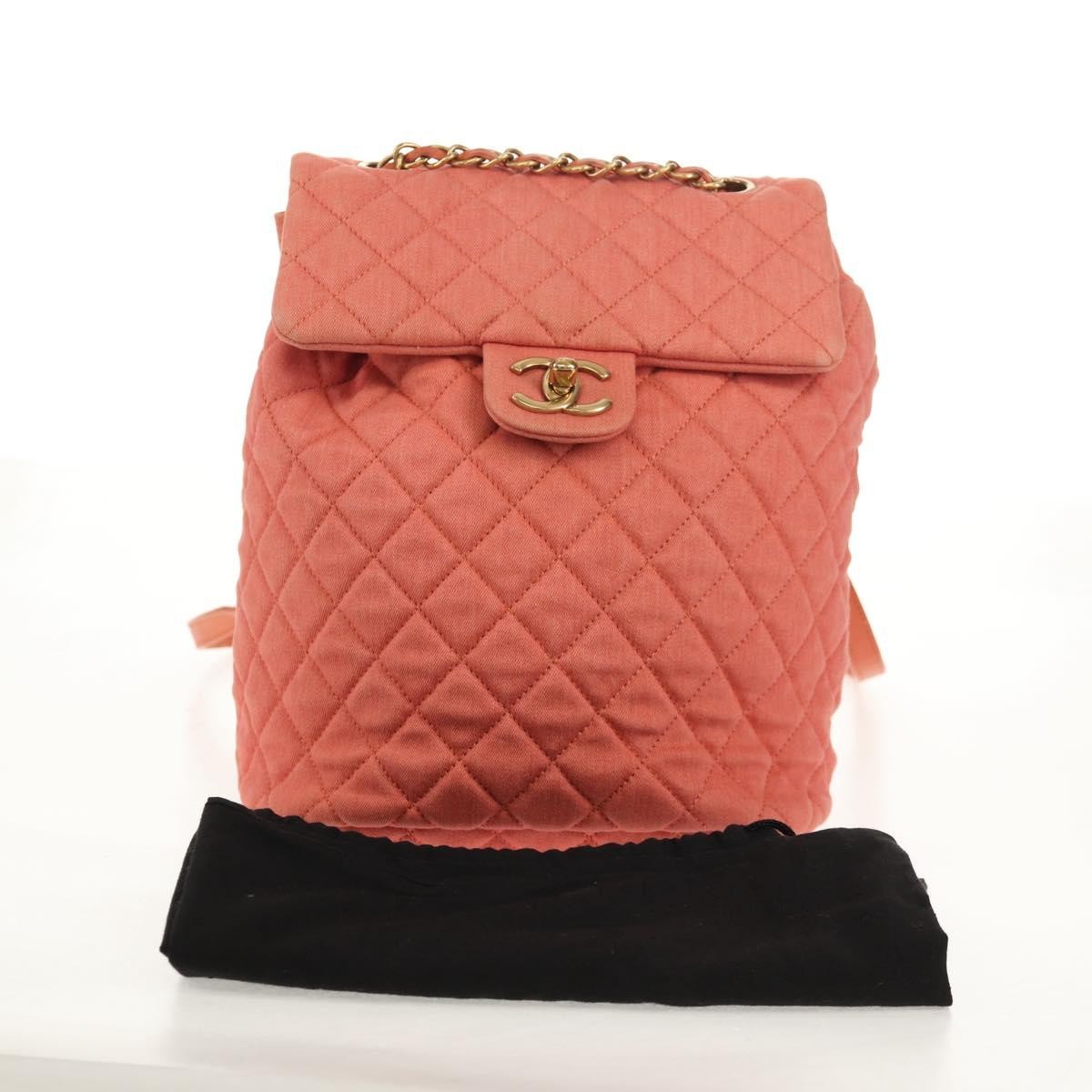 Chanel Vintage Flap Denim Pink Denim_Jeans Backpack Bag (Pre-Owned)