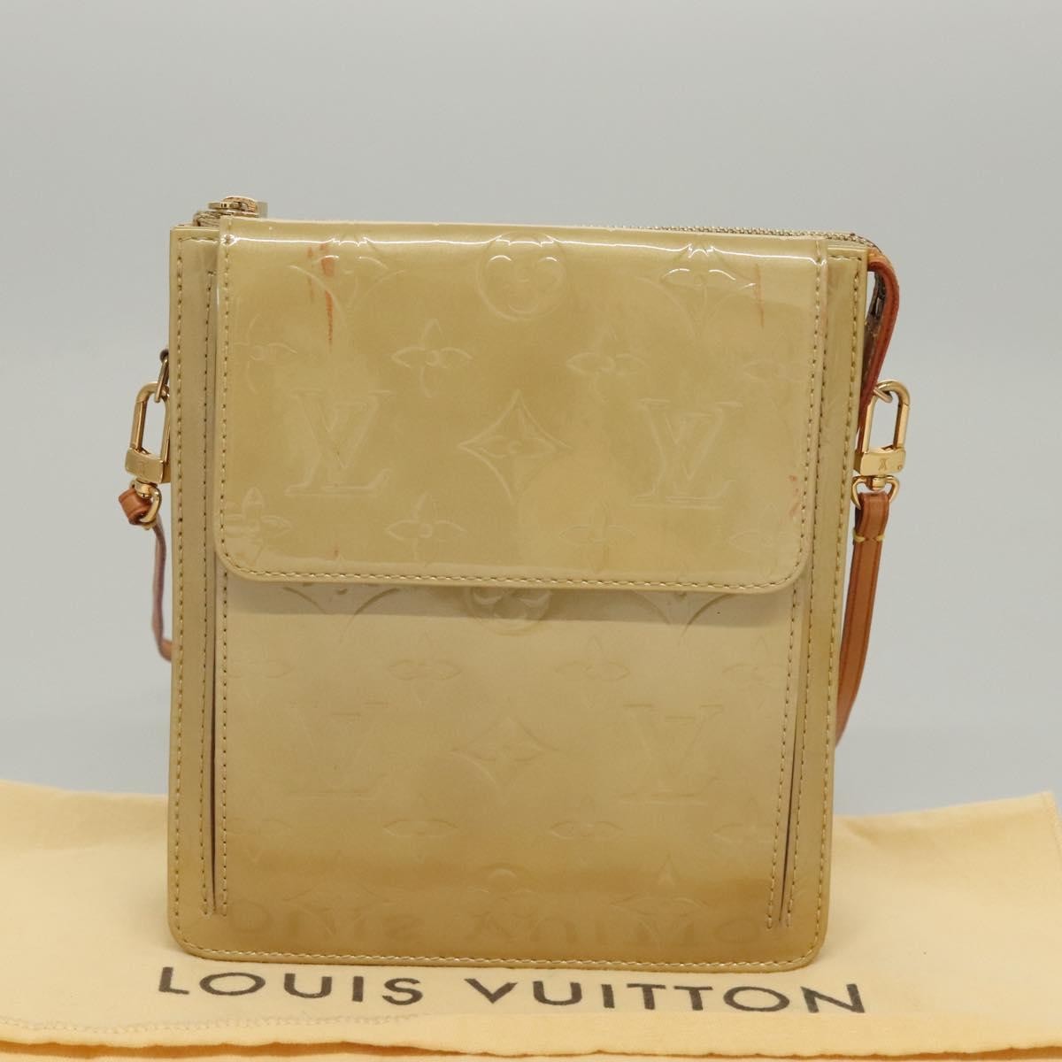 Louis Vuitton Mott Monogram Vernis Beige Patent_Leather Clutche & Pouche Bag (Pre-Owned)