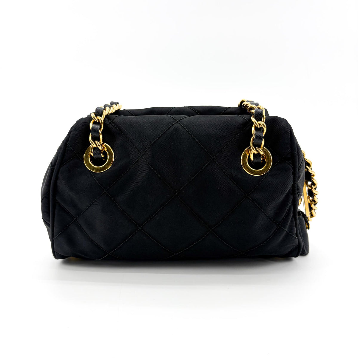 Prada Re-Edition 1995 Chain Quilted Re-Nylon Black Nylon Tote Bag Bag (Pre-Owned)