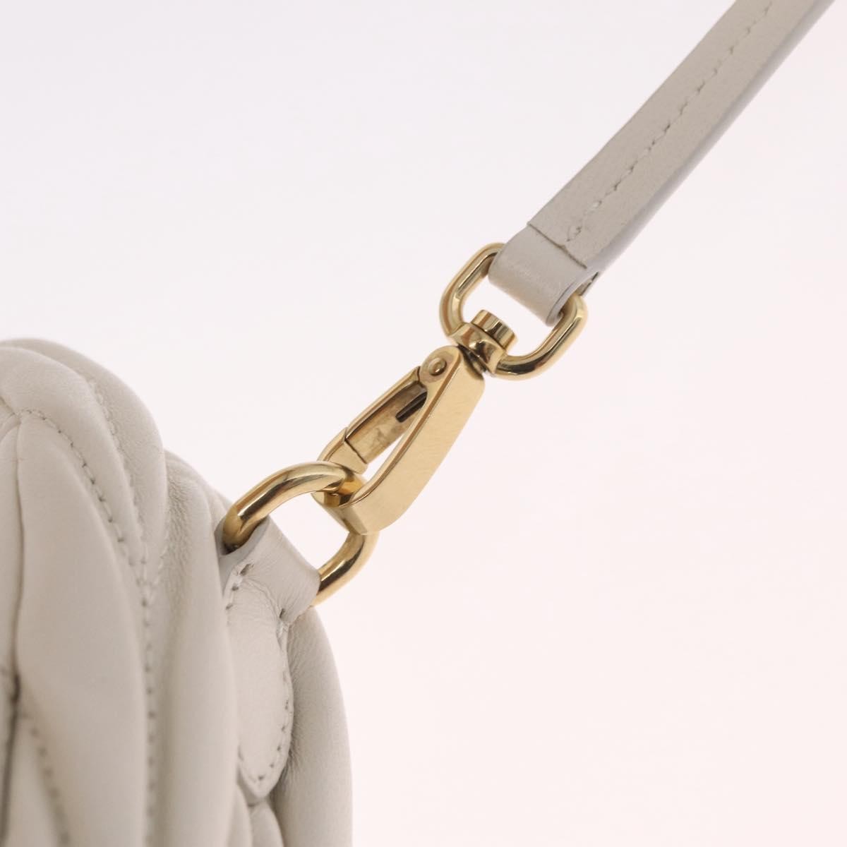 Miu Miu Wander Hobo Matelasse Leather White Leather Shoulder Bag Bag (Pre-Owned)