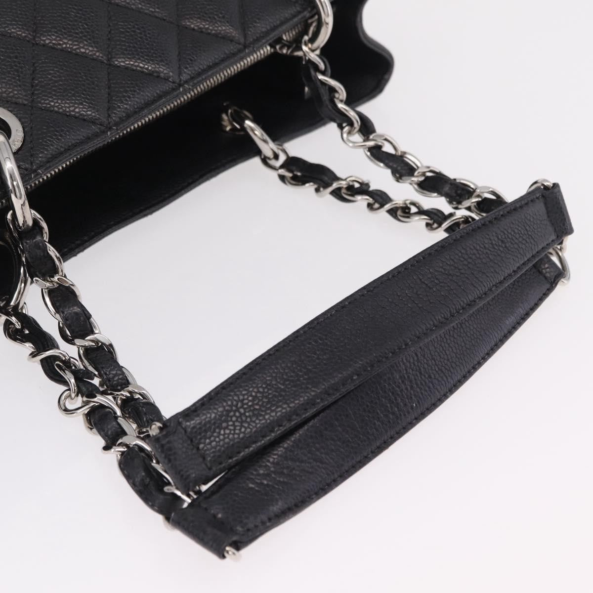 Chanel Grand Shopping Quilted Caviar Black Leather Tote Bag Bag (Pre-Owned)