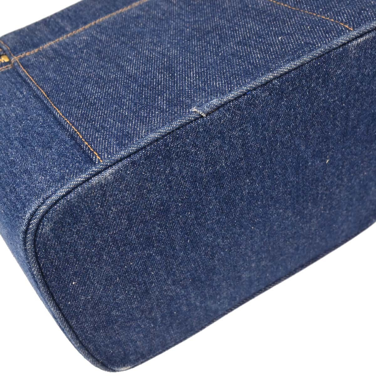 Chanel Vintage Vanity Case Printed Denim Blue Denim_Jeans Clutche & Pouche Bag (Pre-Owned)