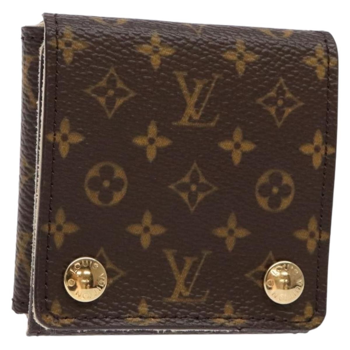Louis Vuitton Case Jewelry Box Canvas Brown Canvas Wallets Accessory (Pre-Owned)