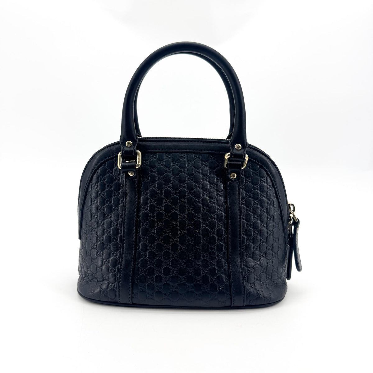 Gucci Convertible Dome Satchel Microguccissima Leather Black Leather Handbag (Pre-Owned)