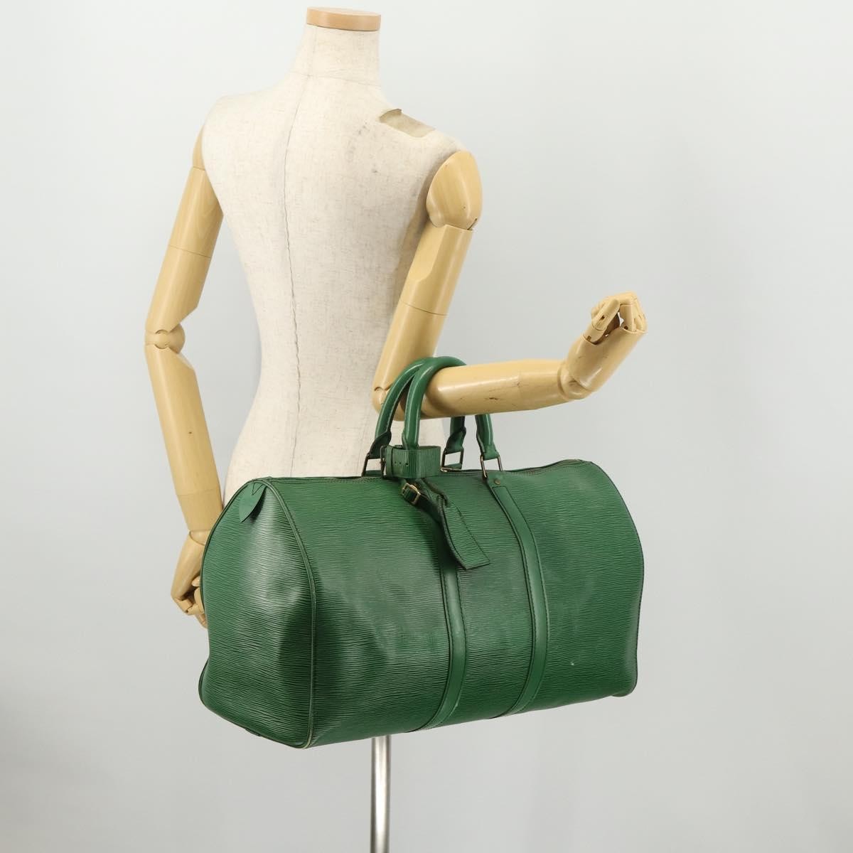 Louis Vuitton Keepall Epi Leather Green Leather Travel Bag Bag (Pre-Owned)