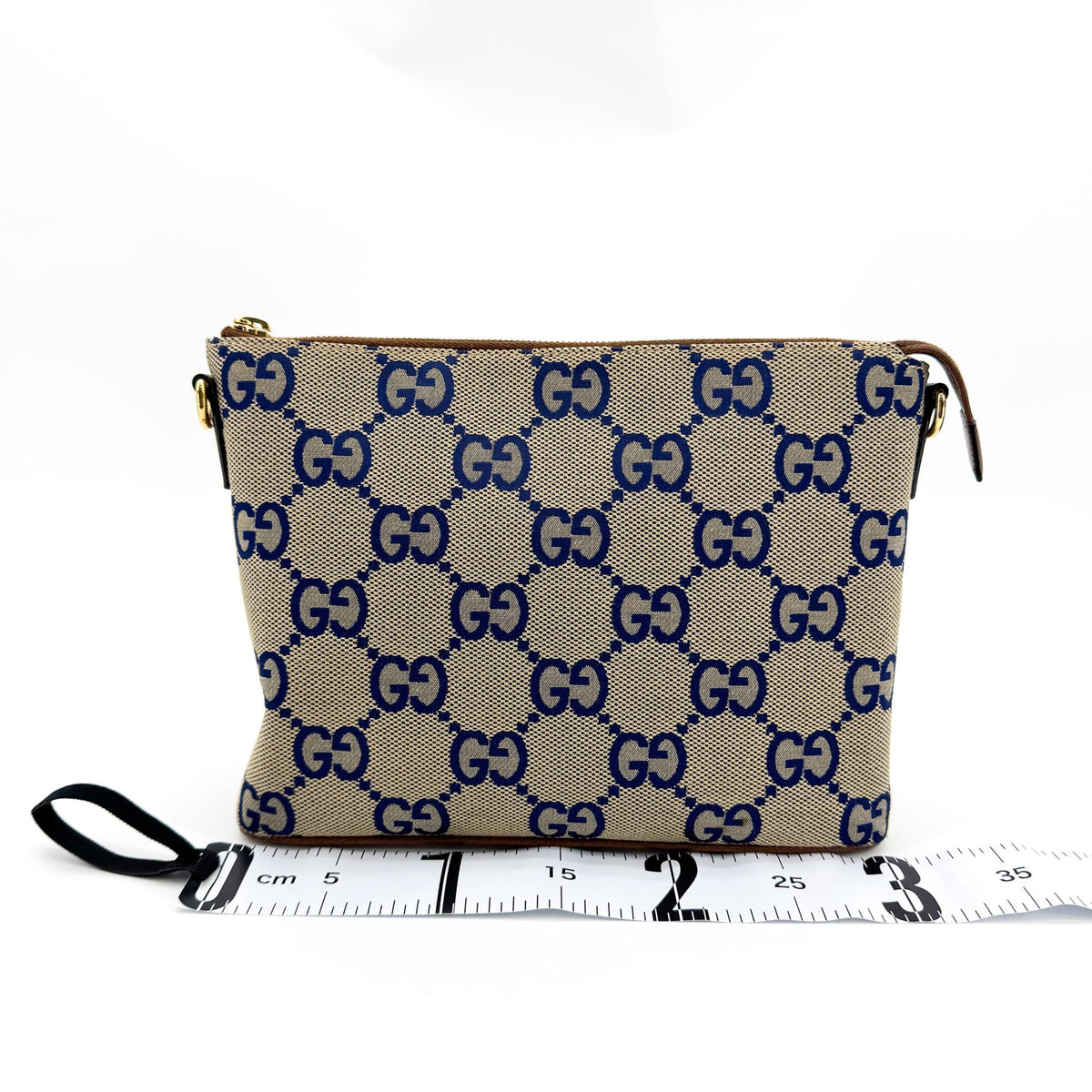 Gucci Zip Messenger Jumbo Gg Canvas Brown Canvas Handbag (Pre-Owned)