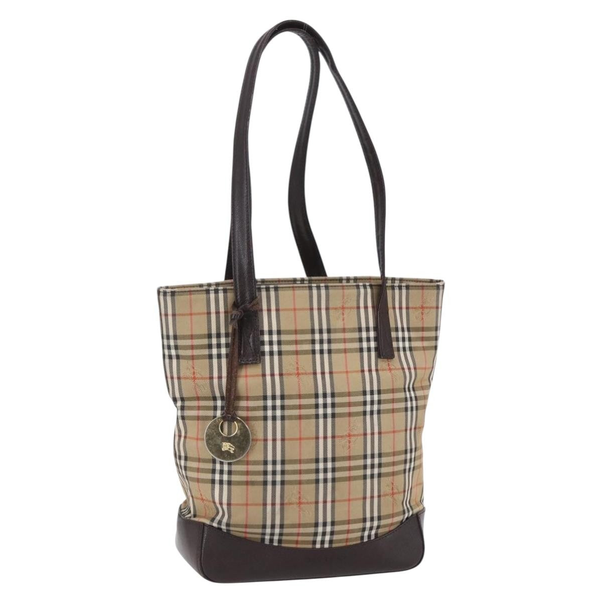 Burberry Vintage Canvas Beige Canvas Tote Bag Bag (Pre-Owned)