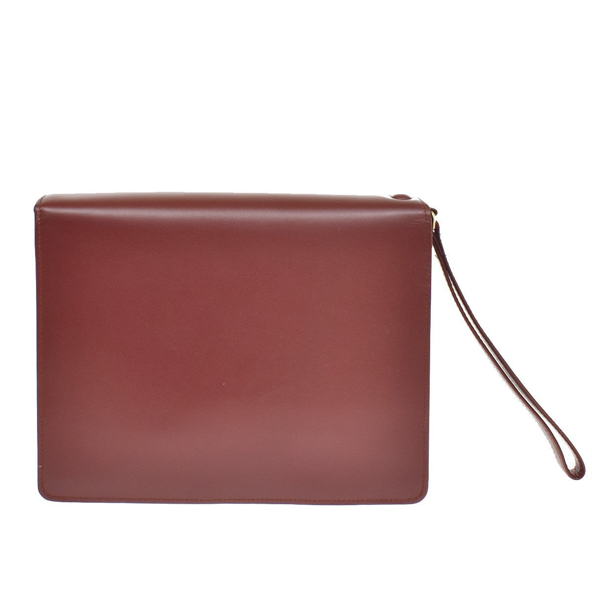 Cartier Must De Cartier Clutch Leather Burgundy Leather Clutche & Pouche Bag (Pre-Owned)