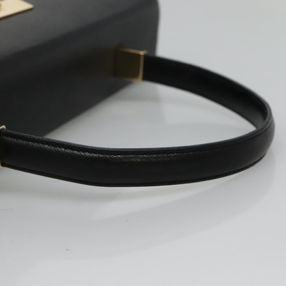 Salvatore Ferragamo Gancini Convertible Top Handle Leather Black Leather Handbag (Pre-Owned)
