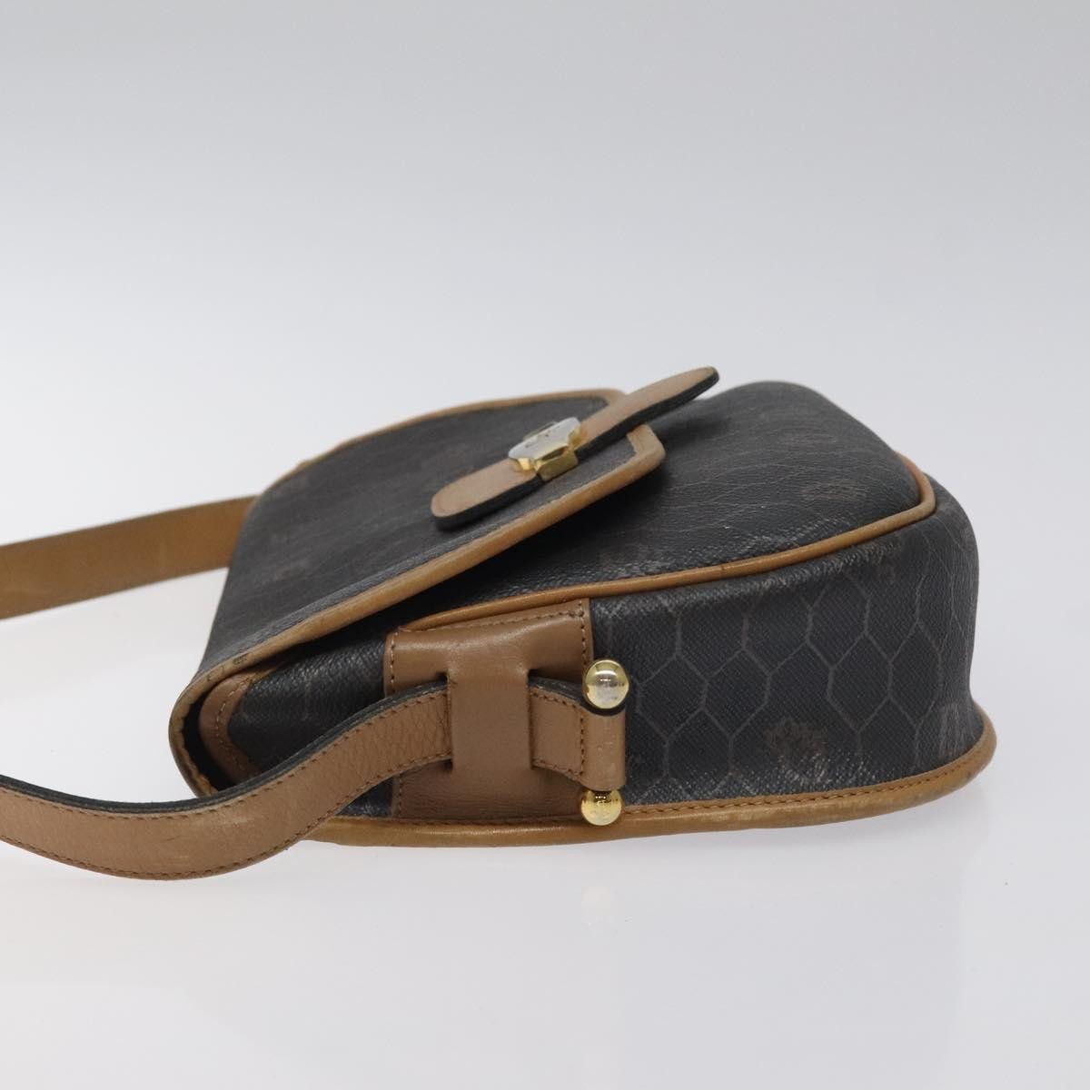 Christian Dior Vintage Honeycomb Canvas Black Canvas Shoulder Bag Bag (Pre-Owned)