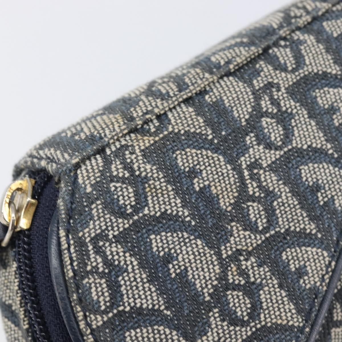 Christian Dior Saddle Zip Diorissimo Canvas Navy Canvas Clutche & Pouche Bag (Pre-Owned)