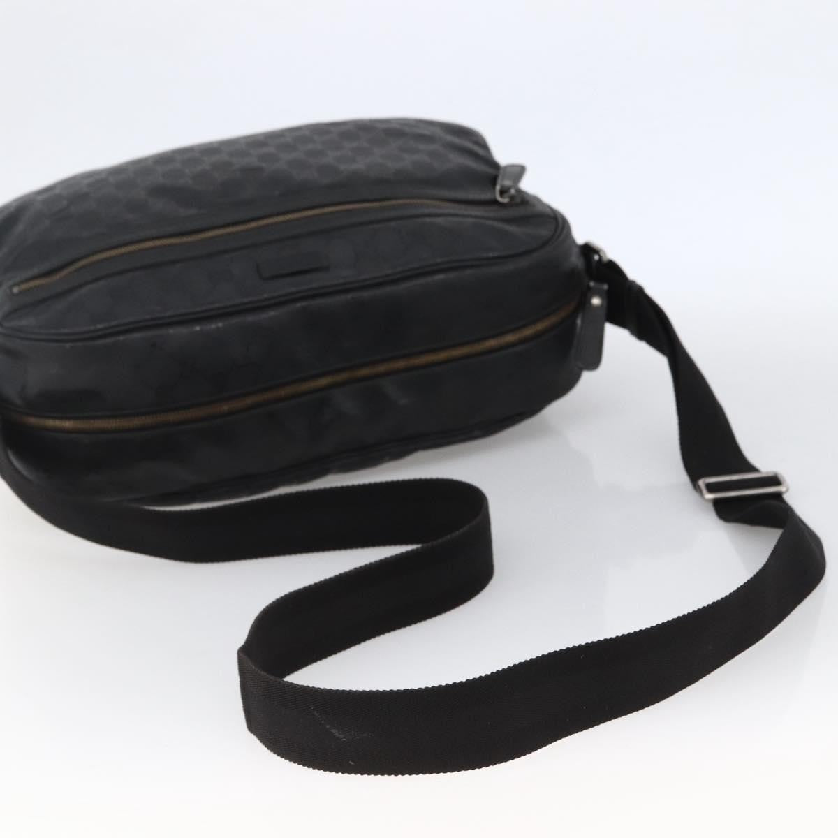 Gucci Zip Messenger Gg Imprime Black Canvas Shoulder Bag Bag (Pre-Owned)