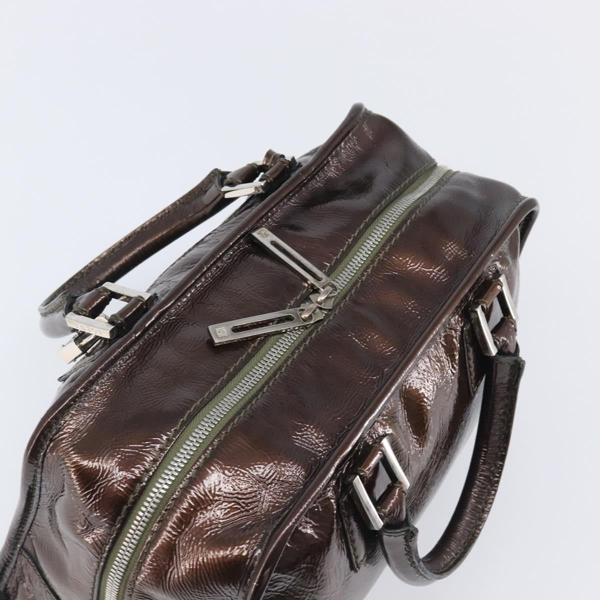 Loewe Amazona Patent Brown Patent_Leather Handbag (Pre-Owned)
