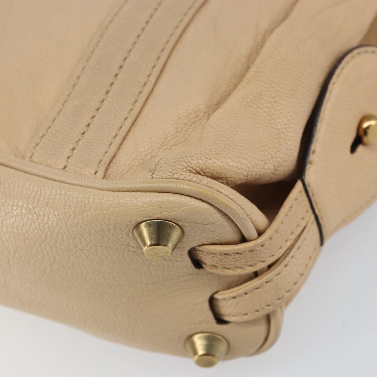 Chloe Vintage Leather Beige Leather Tote Bag Bag (Pre-Owned)