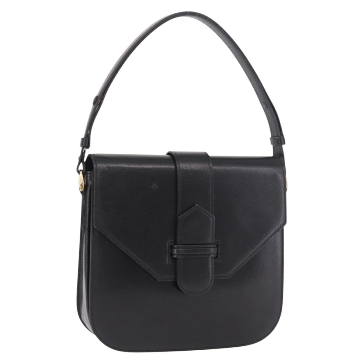 Saint Laurent Vintage Leather Black Leather Handbag (Pre-Owned)