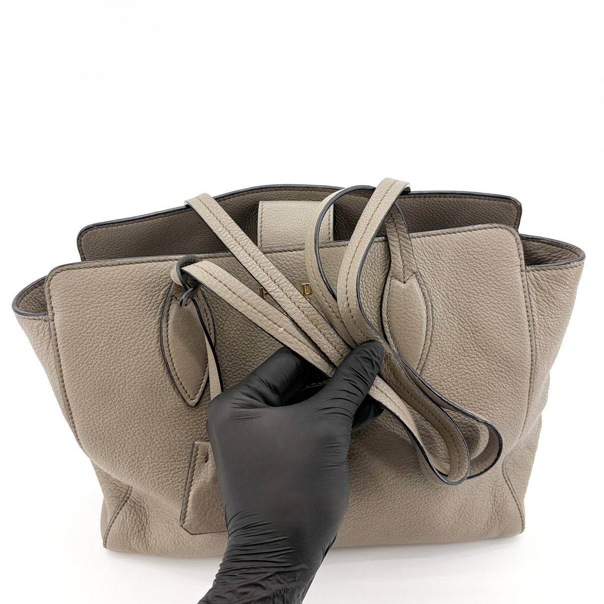 Prada Shoulder Bag Leather Gray Calfskin Shoulder Bag Bag (Pre-Owned)