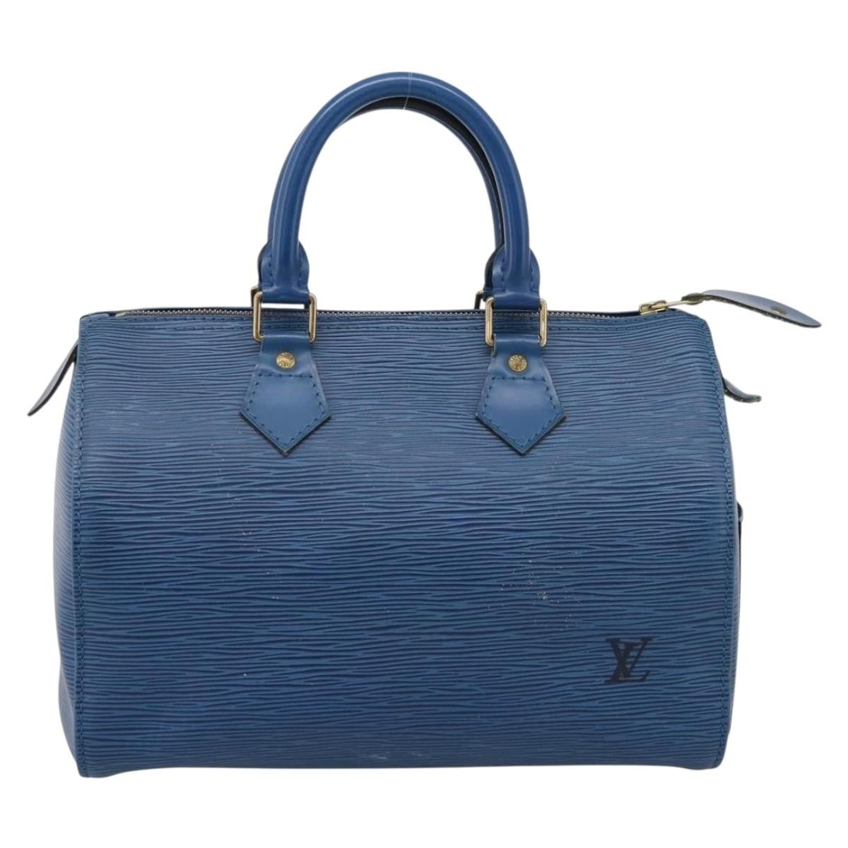 Louis Vuitton Speedy Epi Leather Blue Leather Handbag (Pre-Owned)