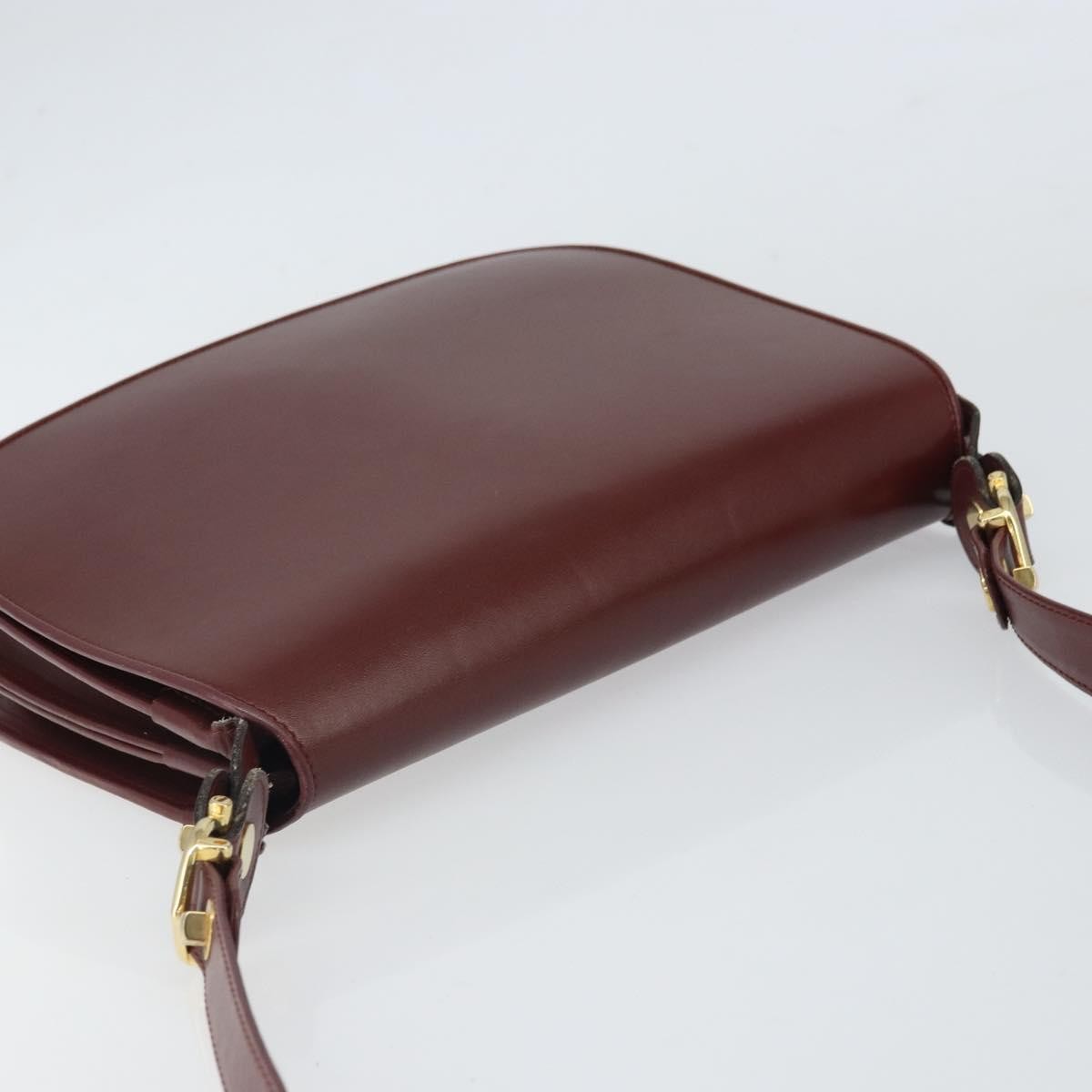 Cartier Must De Cartier Leather Burgundy Leather Shoulder Bag Bag (Pre-Owned)