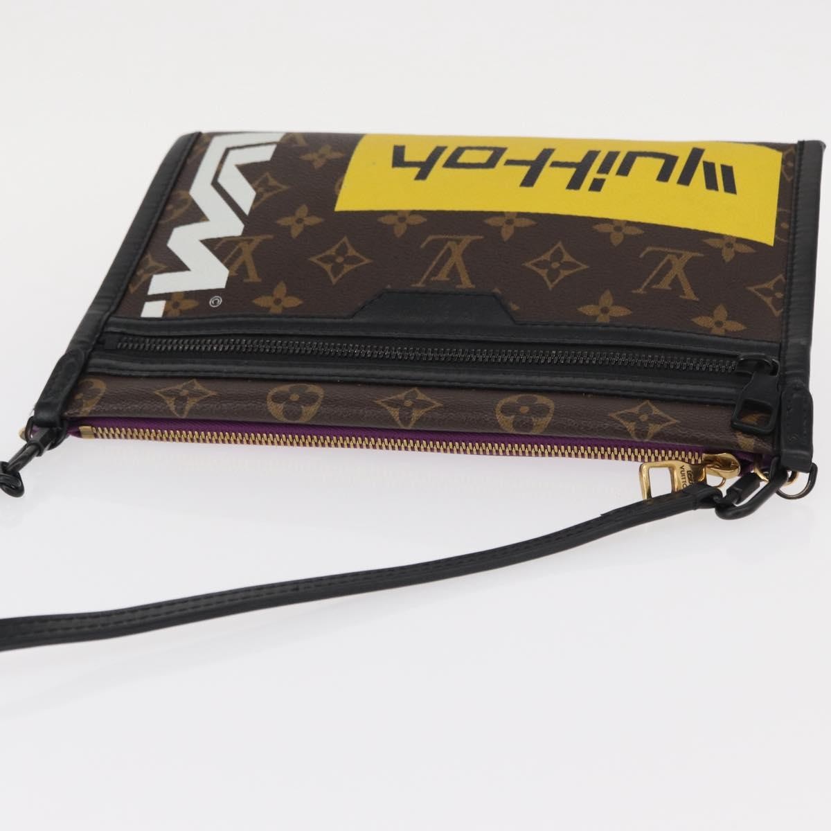 Louis Vuitton Double Flat Messenger Limited Edition Logo Story Monogram Canvas And Denim Multicolour Canvas Shoulder Bag Bag (Pre-Owned)