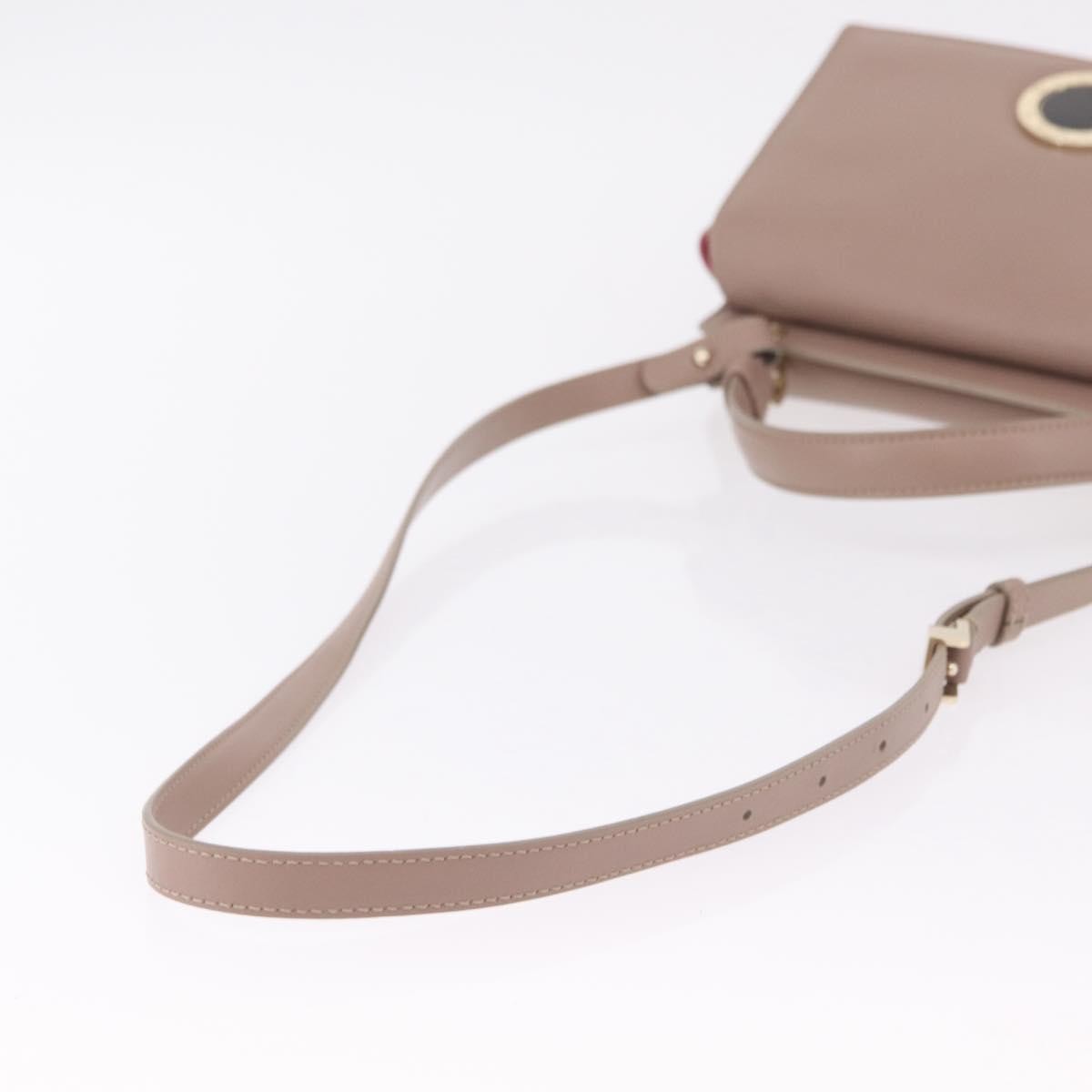 Bvlgari Signature Top Handle Leather Beige Leather Handbag (Pre-Owned)