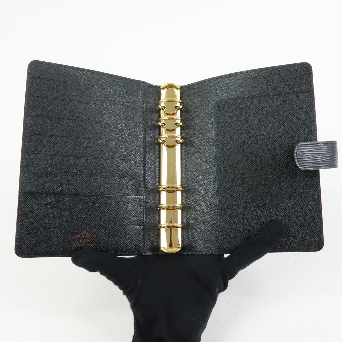 Louis Vuitton Ring Agenda Cover Epi Leather Black Leather Briefcase Bag (Pre-Owned)