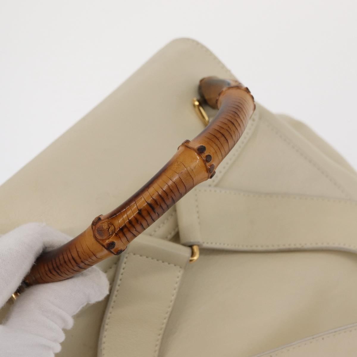 Gucci Vintage Bamboo Leather Gold Leather Backpack Bag (Pre-Owned)