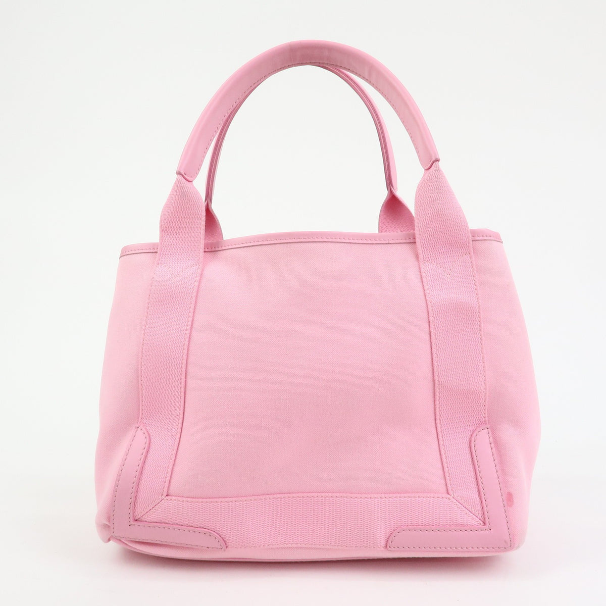 Balenciaga Navy Cabas Canvas With Leather Pink Canvas Tote Bag Bag (Pre-Owned)