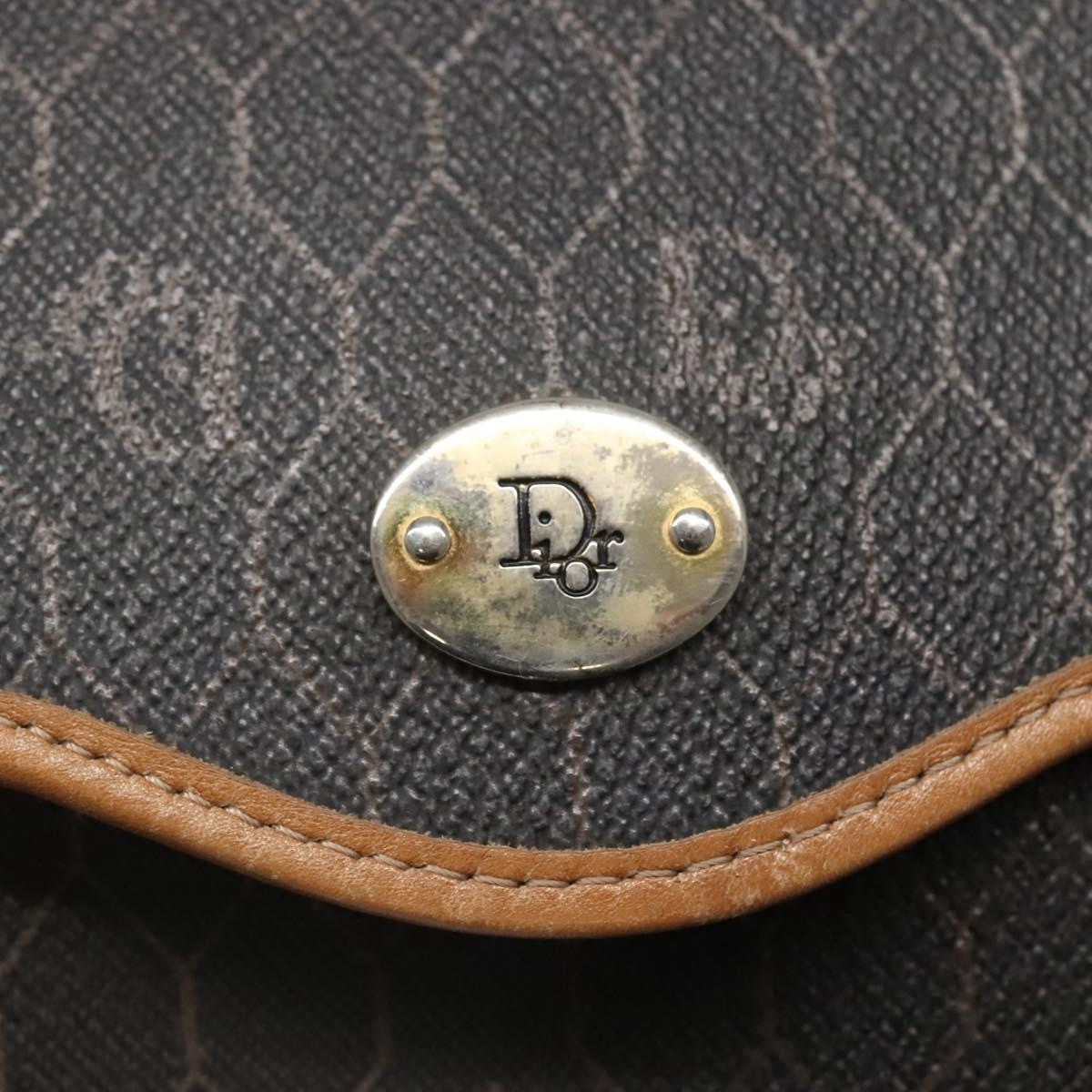 Christian Dior Vintage Honeycomb Flap Coated Canvas Black Canvas Shoulder Bag Bag (Pre-Owned)