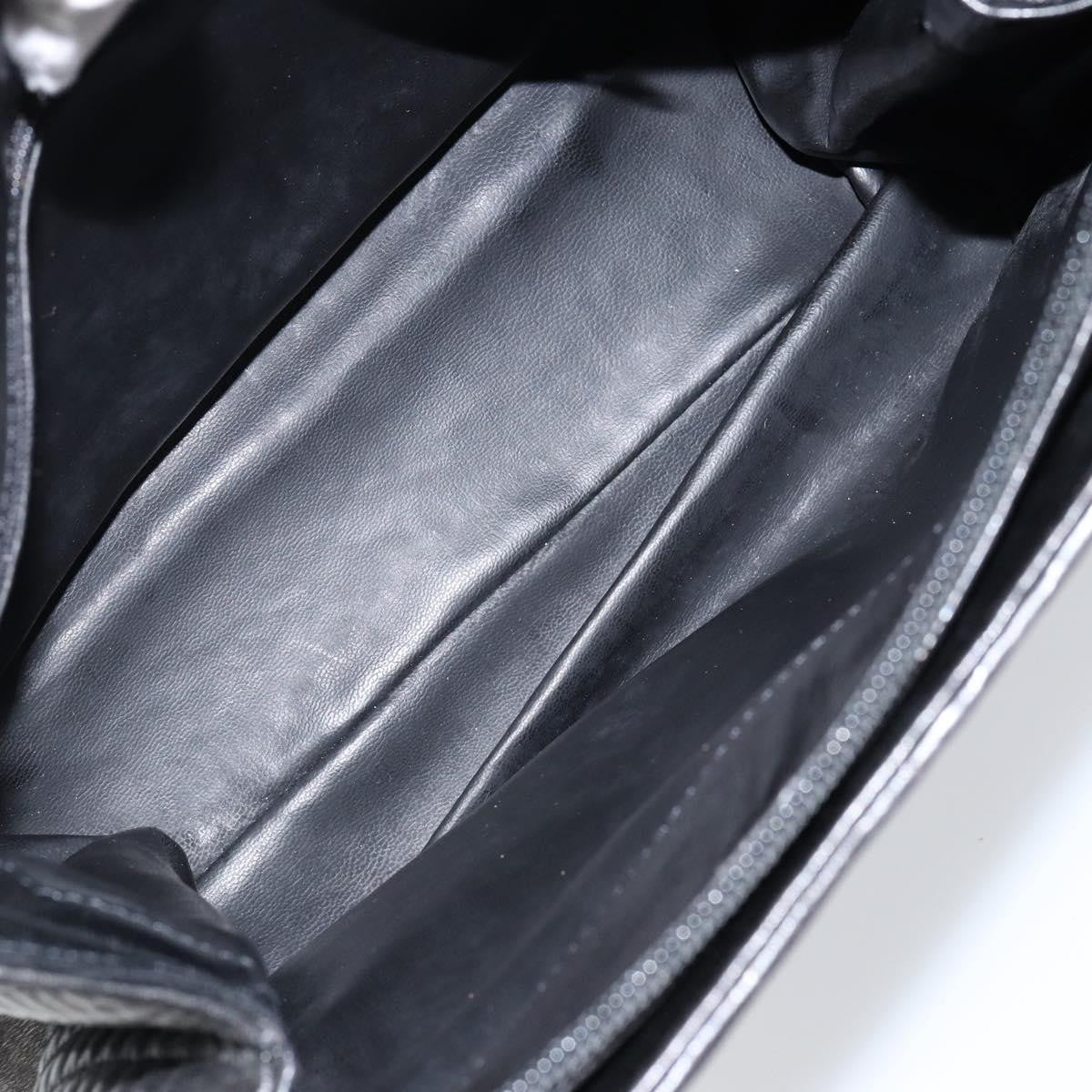 Bally Vintage Quilted Leather Black Leather Handbag (Pre-Owned)
