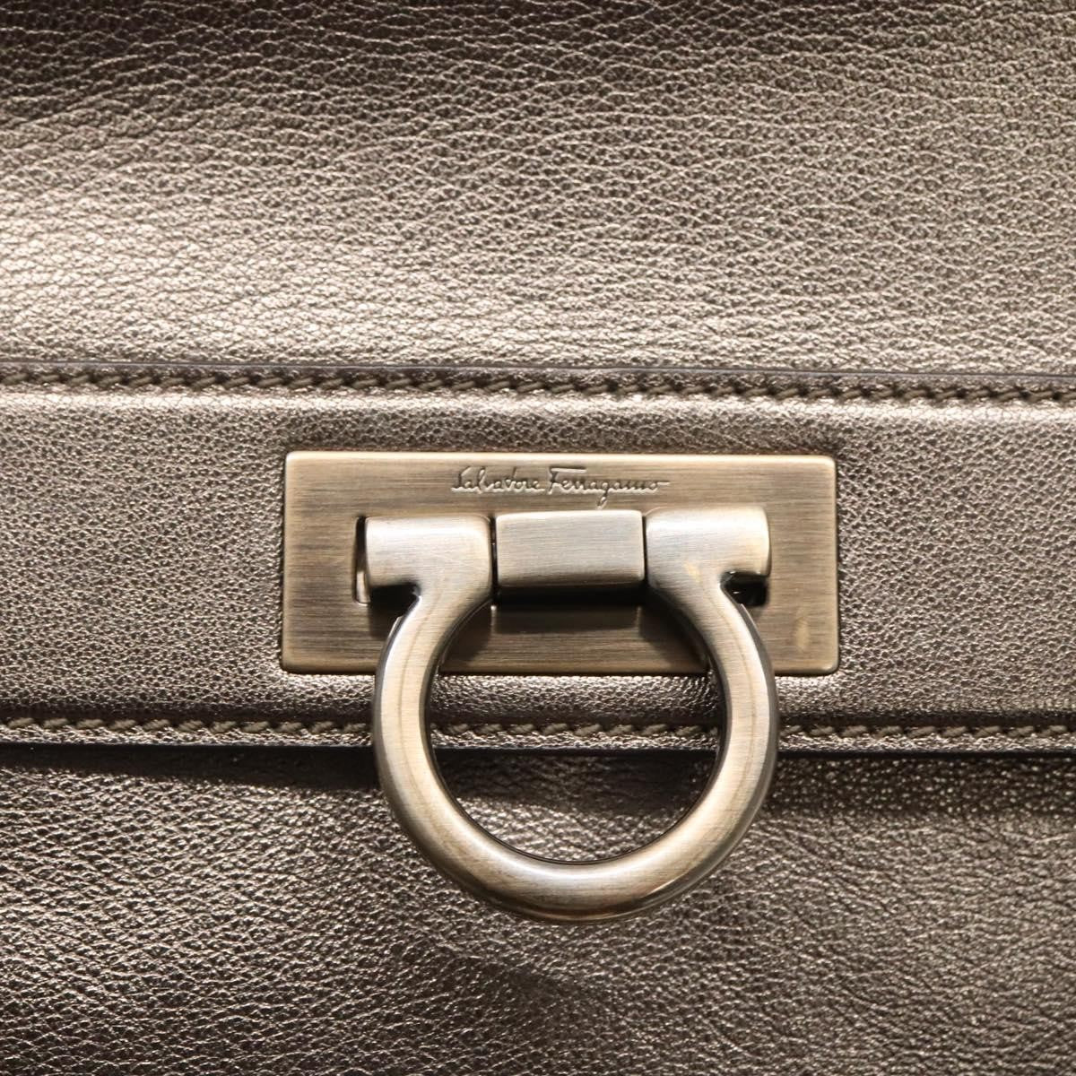 Salvatore Ferragamo Sofia Satchel Leather Gold Leather Handbag (Pre-Owned)