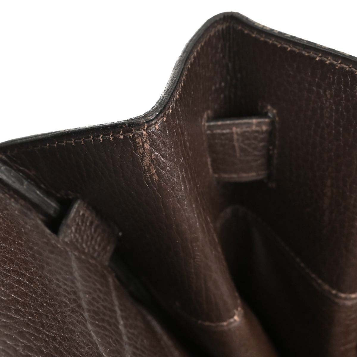 Hermes Hac Birkin Brown Ardennes With Gold Hardware Brown Leather Handbag (Pre-Owned)