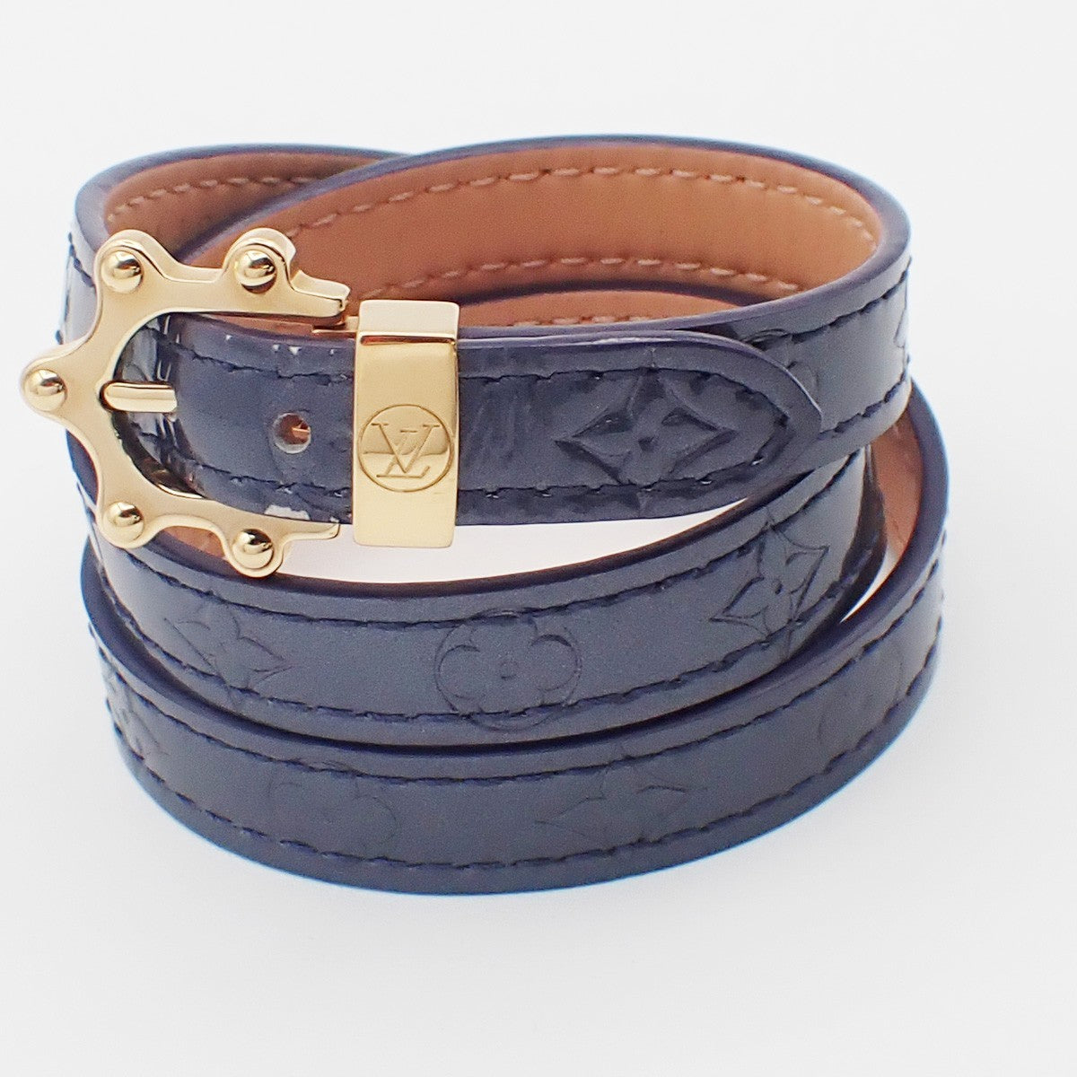 Louis Vuitton Triple Tour Monogram Vernis Purple Patent_Leather Bracelet Jewelry (Pre-Owned)