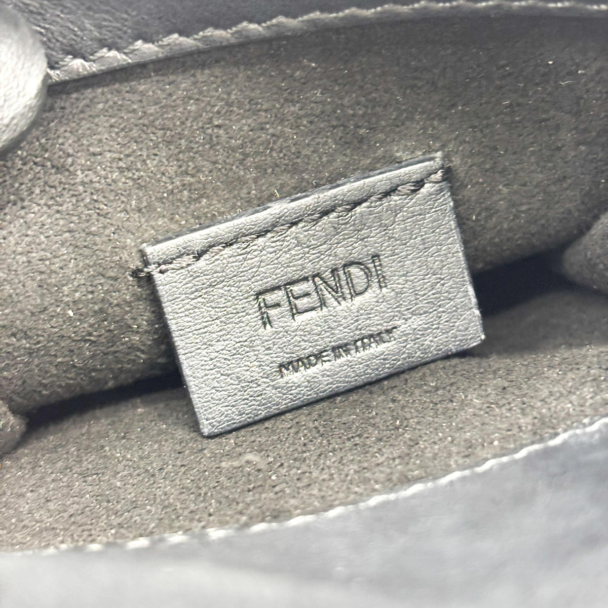 Fendi Sunshine Shopper Striped Suede Black Leather Tote Bag Bag (Pre-Owned)