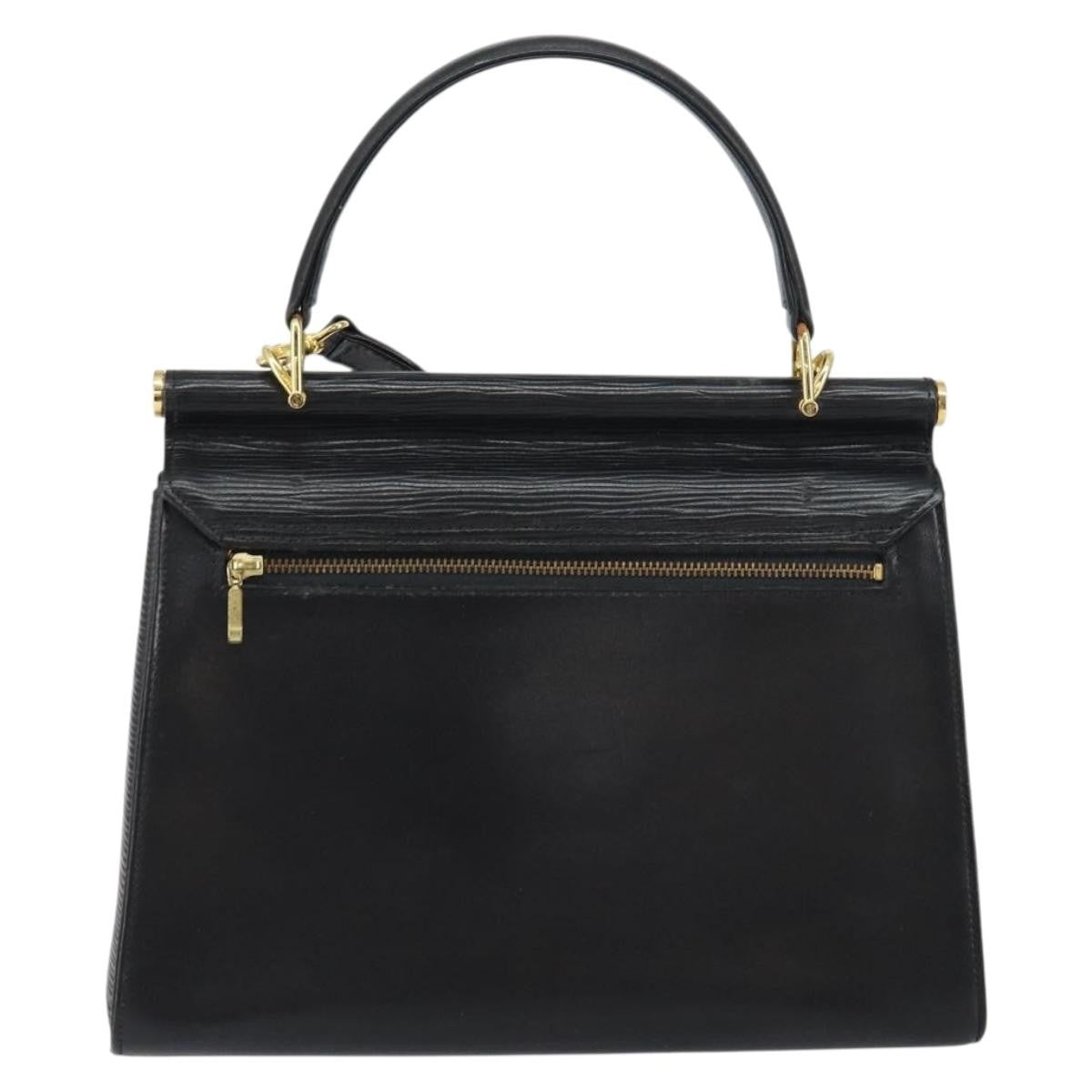 Valentino Garavani Vintage Leather Black Leather Handbag (Pre-Owned)