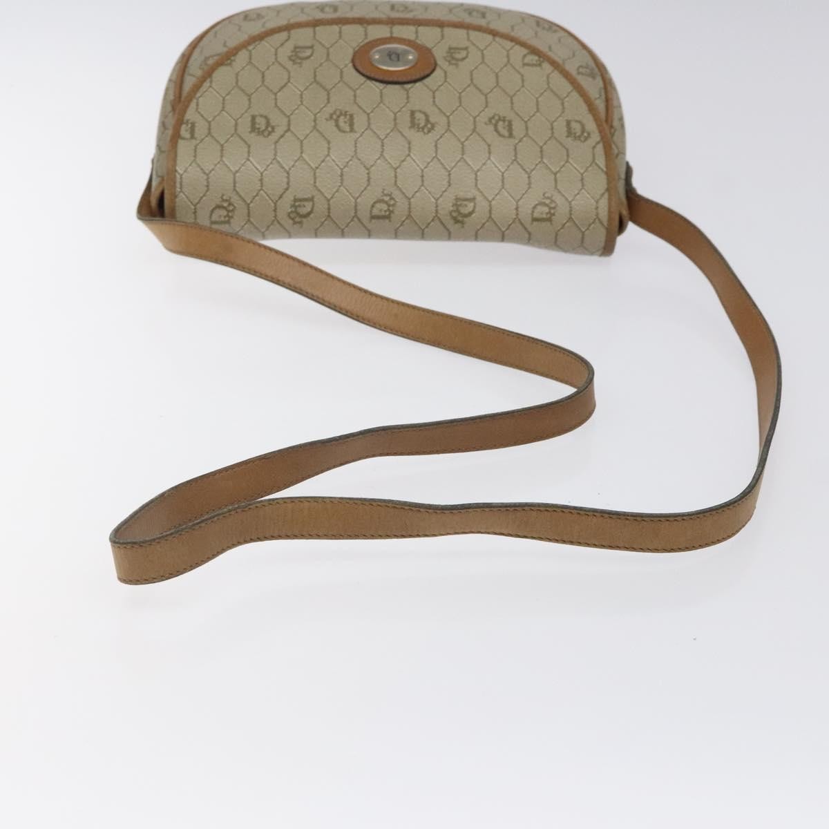 Christian Dior Vintage Honeycomb Flap Canvas And Leather Beige Canvas Shoulder Bag Bag (Pre-Owned)