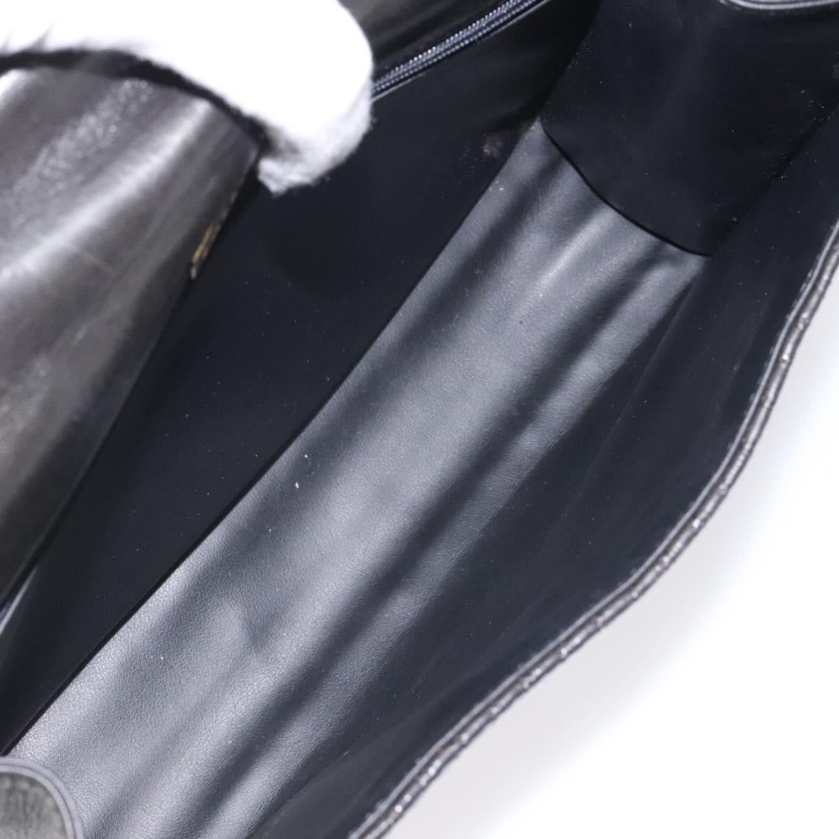 Bally Vintage Quilted Leather Black Leather Handbag (Pre-Owned)