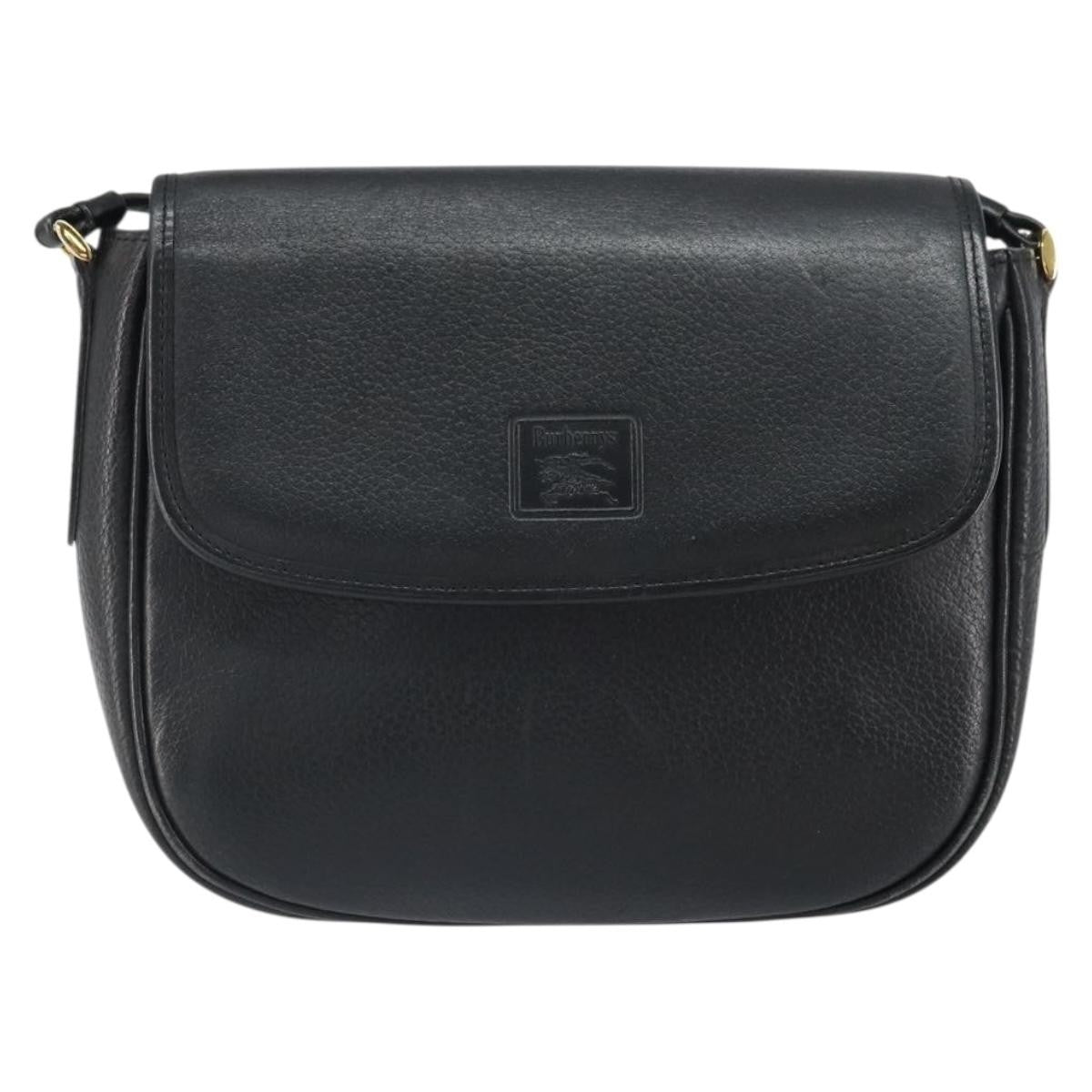 Burberry Vintage Leather Black Leather Shoulder Bag Bag (Pre-Owned)