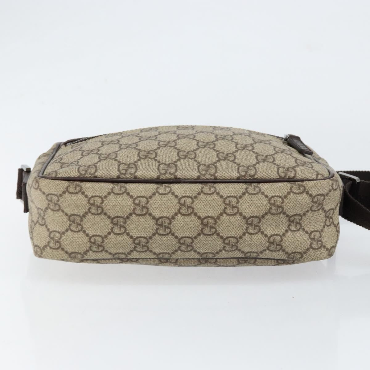 Gucci Front Zip Gg Coated Canvas With Leather Beige Canvas Crossbody Bag Bag (Pre-Owned)