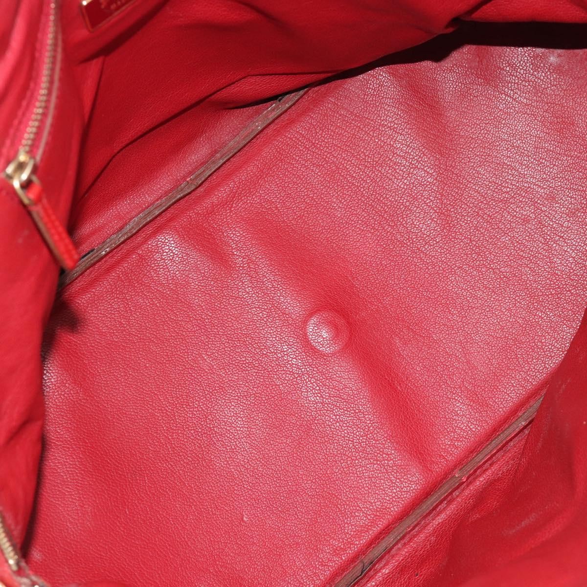 Prada Promenade Saffiano Leather Red Leather Handbag (Pre-Owned)
