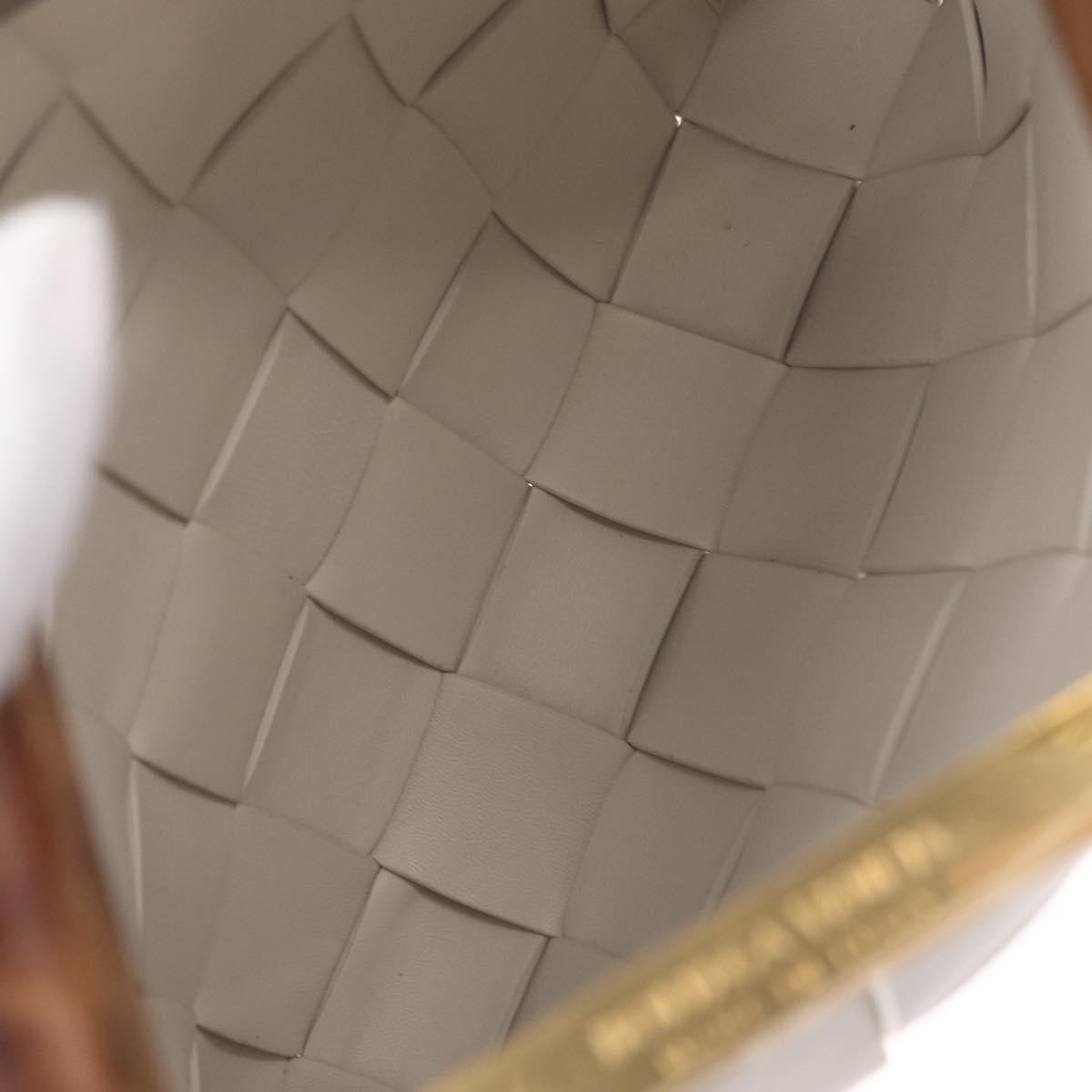 Bottega Veneta The Snap Clutch Maxi Intrecciato Leather With Wood And Metal White Leather Clutche & Pouche Bag (Pre-Owned)