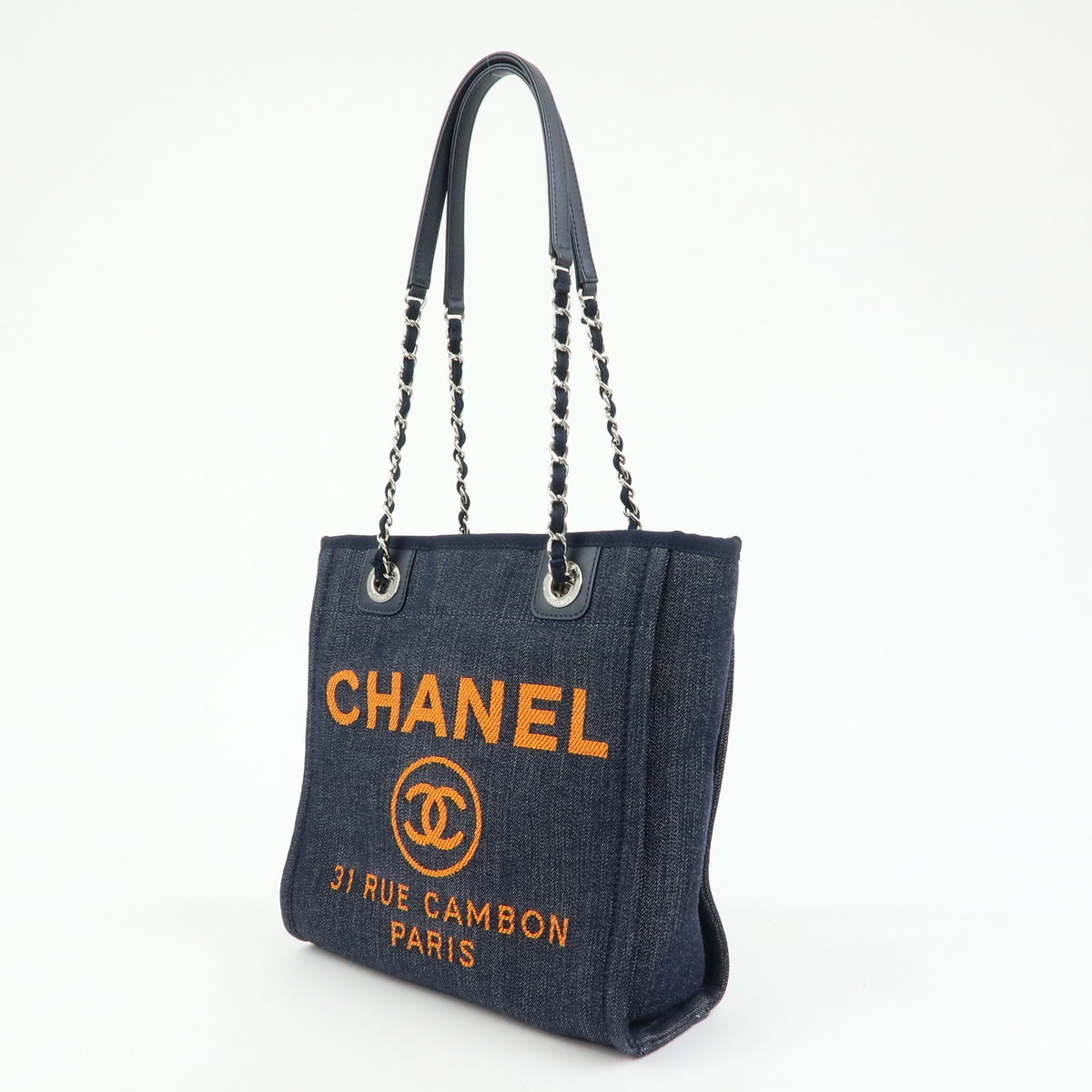 Chanel Deauville Denim Blue Denim_Jeans Tote Bag Bag (Pre-Owned)