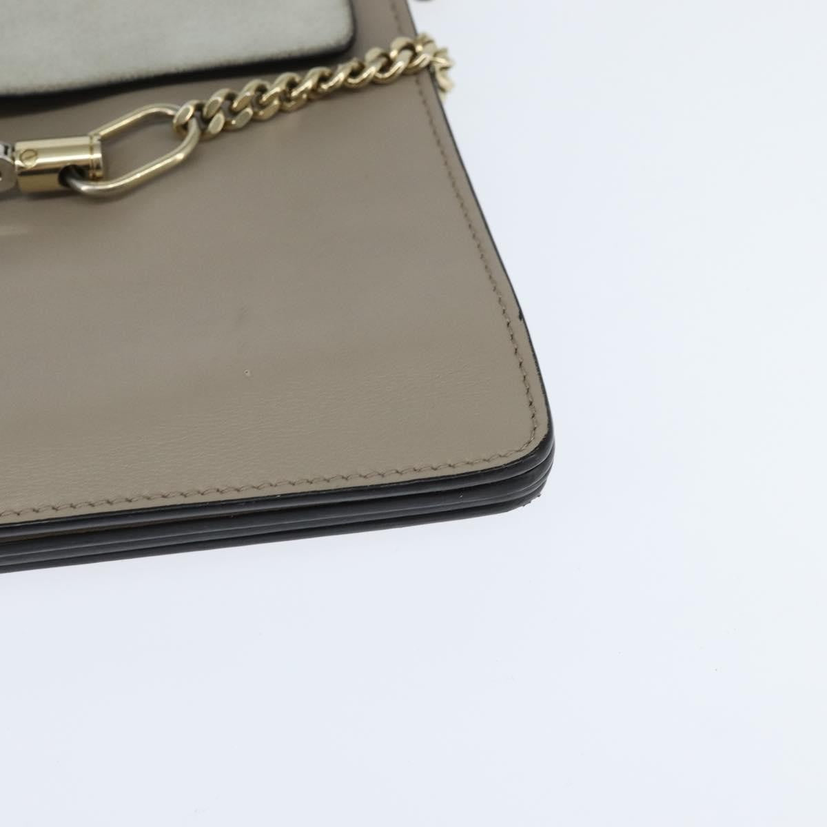 Chloe Faye Leather And Suede Gray Leather Shoulder Bag Bag (Pre-Owned)