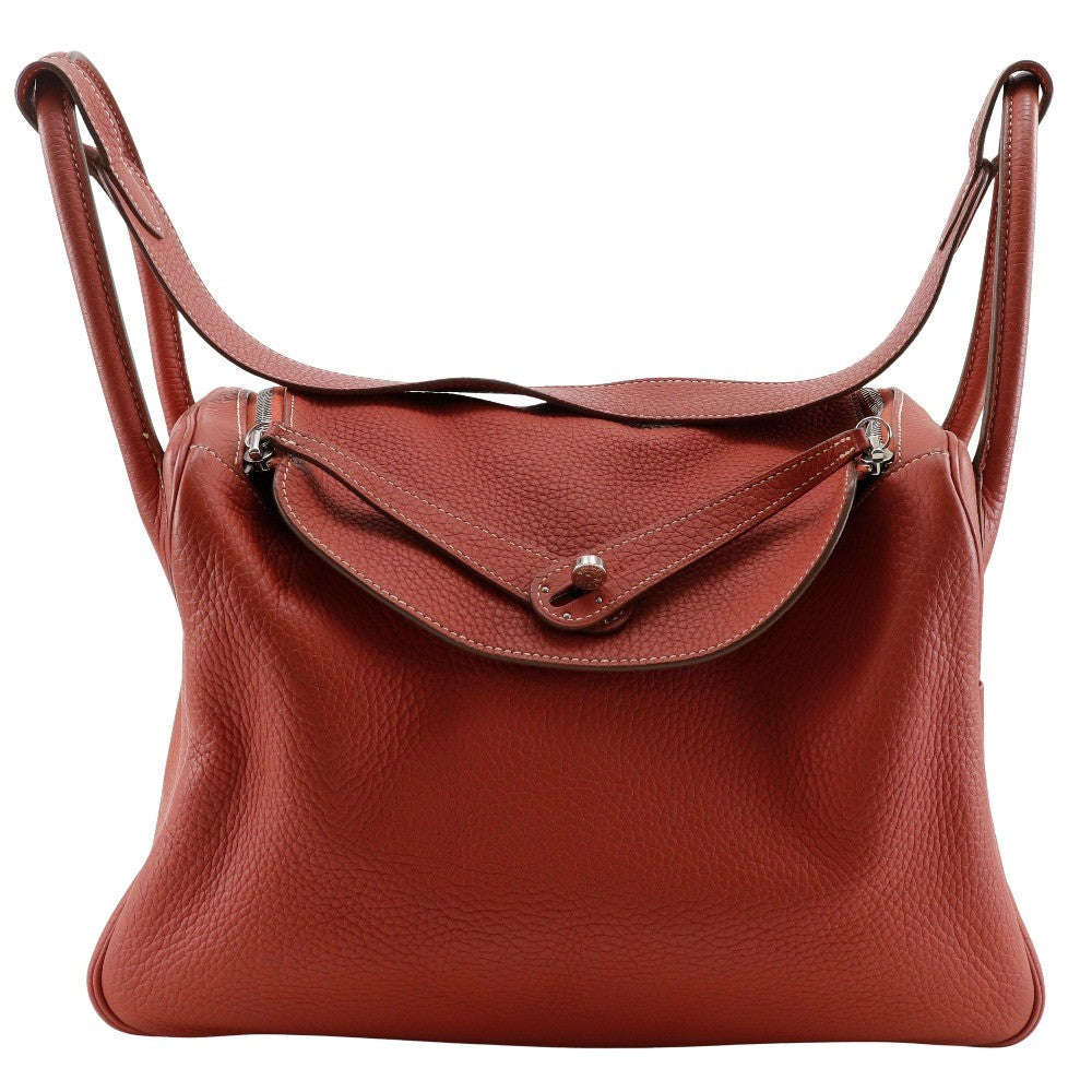 Hermes Lindy Togo Orange Leather Shoulder Bag Bag (Pre-Owned)