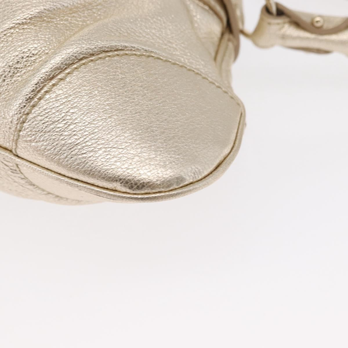 Salvatore Ferragamo Gancini Leather Gold Leather Shoulder Bag Bag (Pre-Owned)