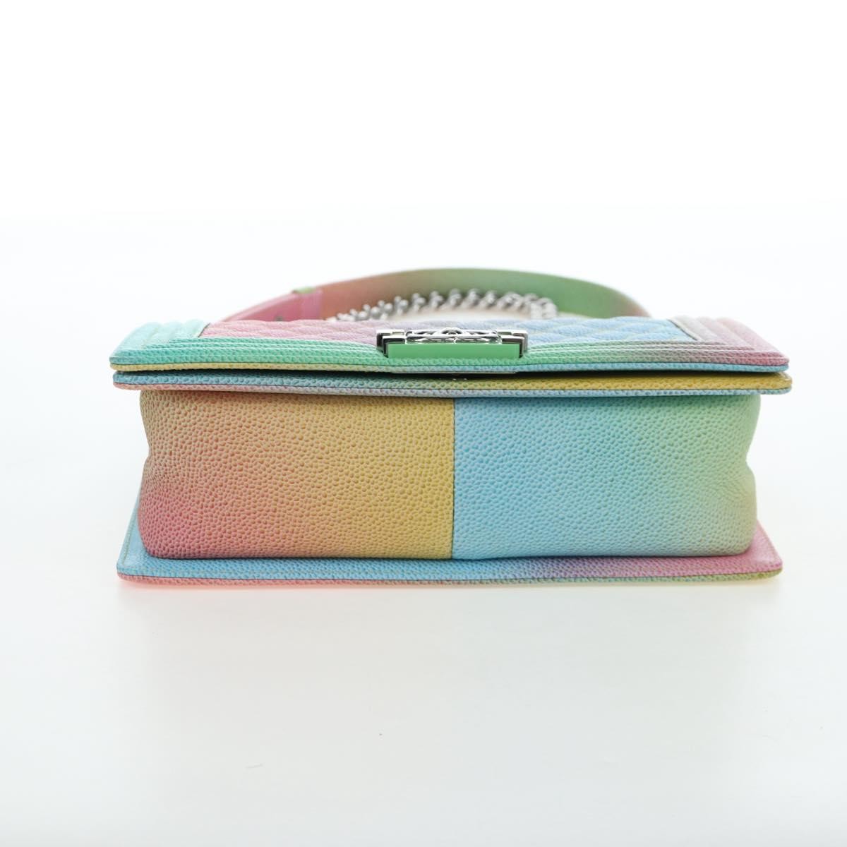 Chanel Rainbow Boy Flap Quilted Painted Caviar Multicolour Leather Shoulder Bag Bag (Pre-Owned)