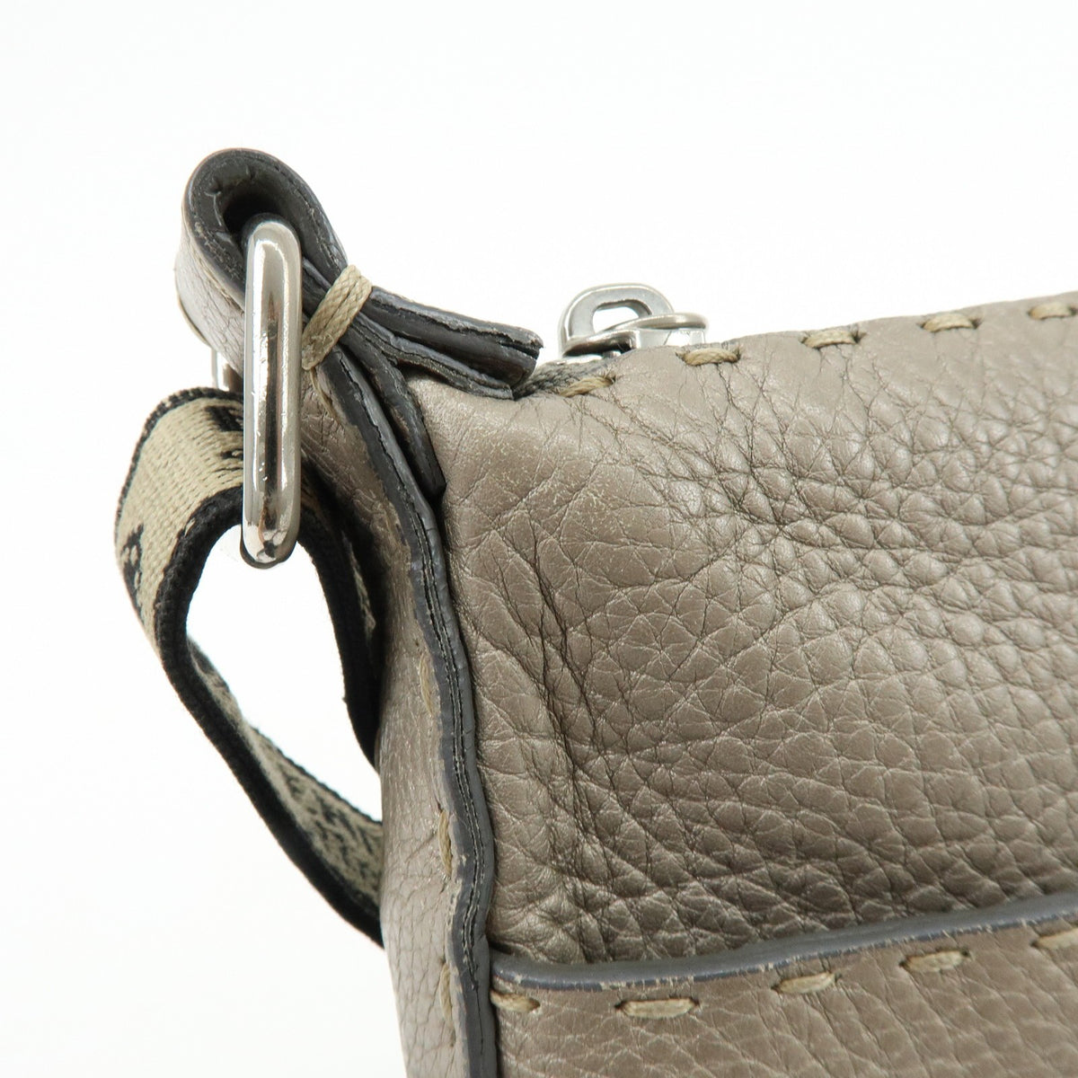 Fendi Selleria Leather Neutral Leather Crossbody Bag Bag (Pre-Owned)