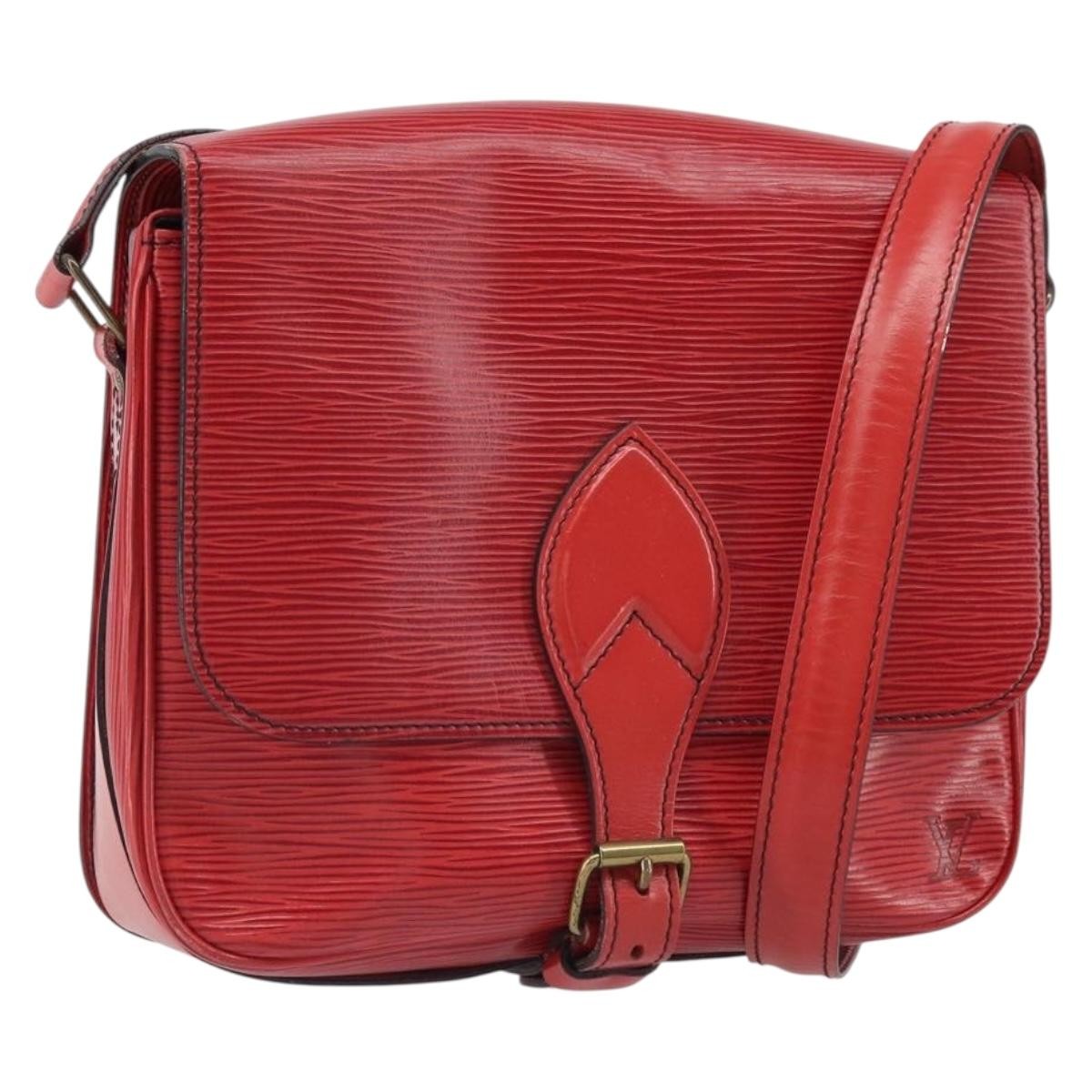 Louis Vuitton Cartouchiere Epi Leather Red Leather Shoulder Bag Bag (Pre-Owned)