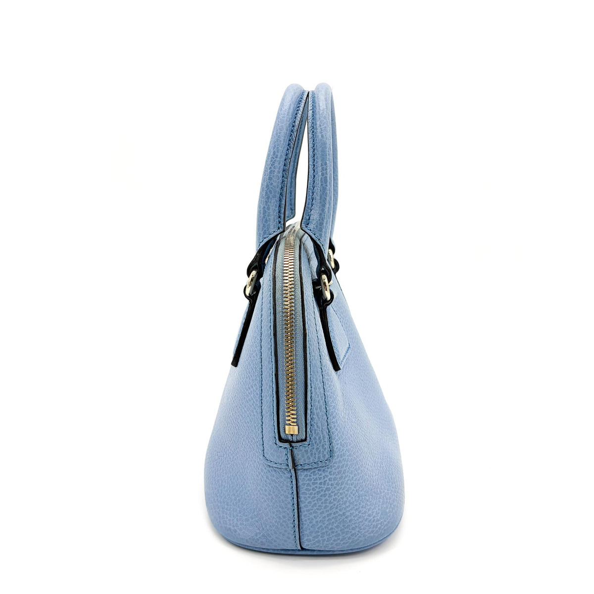 Gucci Convertible Dome Satchel Leather Blue Calfskin Handbag (Pre-Owned)