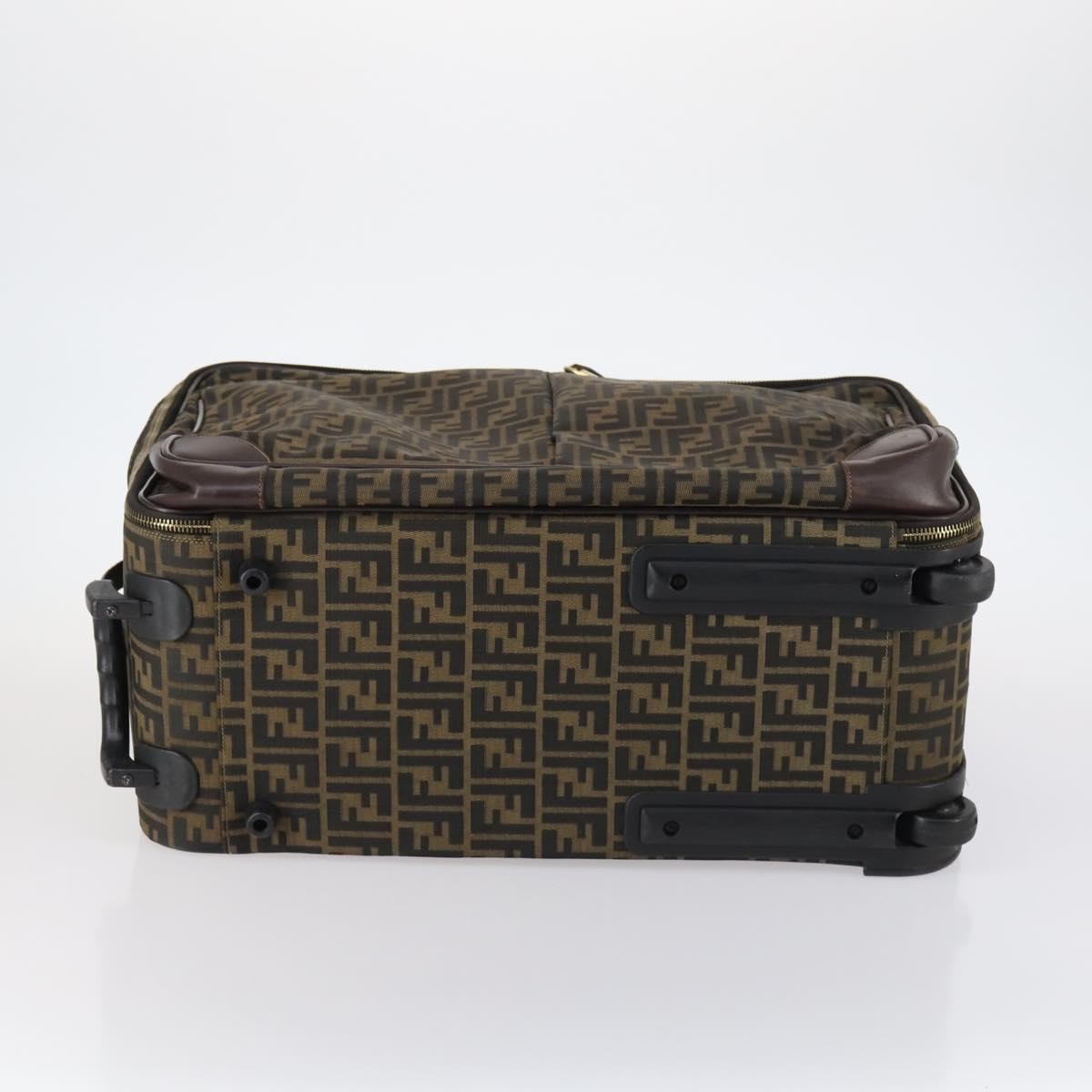 Fendi Vintage Rolling Suitcase Zucca Canvas Brown Canvas Travel Bag Bag (Pre-Owned)