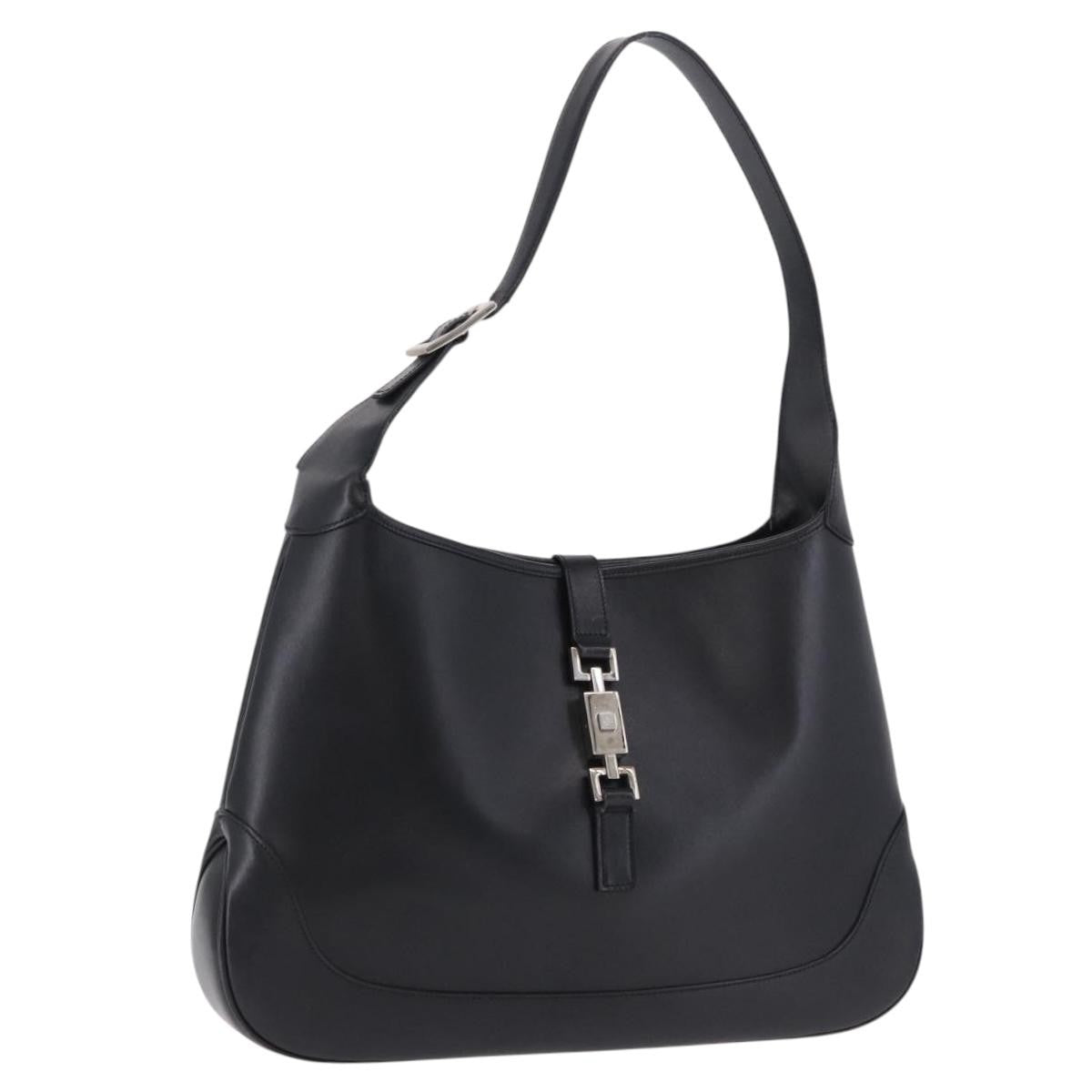 Gucci Jackie O Bouvier Hobo Leather Black Leather Shoulder Bag Bag (Pre-Owned)
